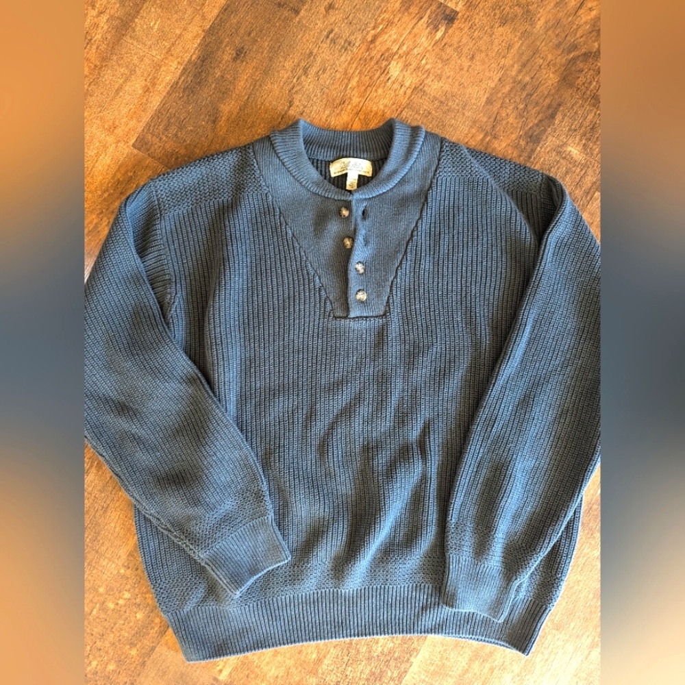 Men's cotton Cabela's sweater Large/Tall dark grey Cabincore Cozy Y2K 90s